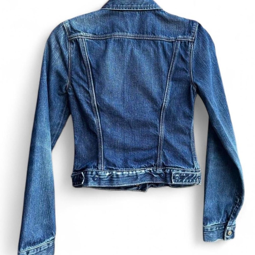 Y2K 7 Seven For All Mankind Jeans Denim A Pocket Jacket Vintage Dark Havana Wash - Picture 2 of 3